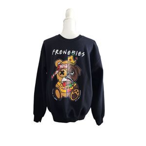 3Forty Medium Unisex Sweatshirt "FRENEMIES" Bear Cali-klyn Urban Streetwear